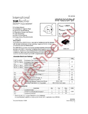 IRF620STRLPBF datasheet  